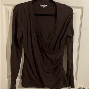 CaBi Long Sleeve Drape Front T